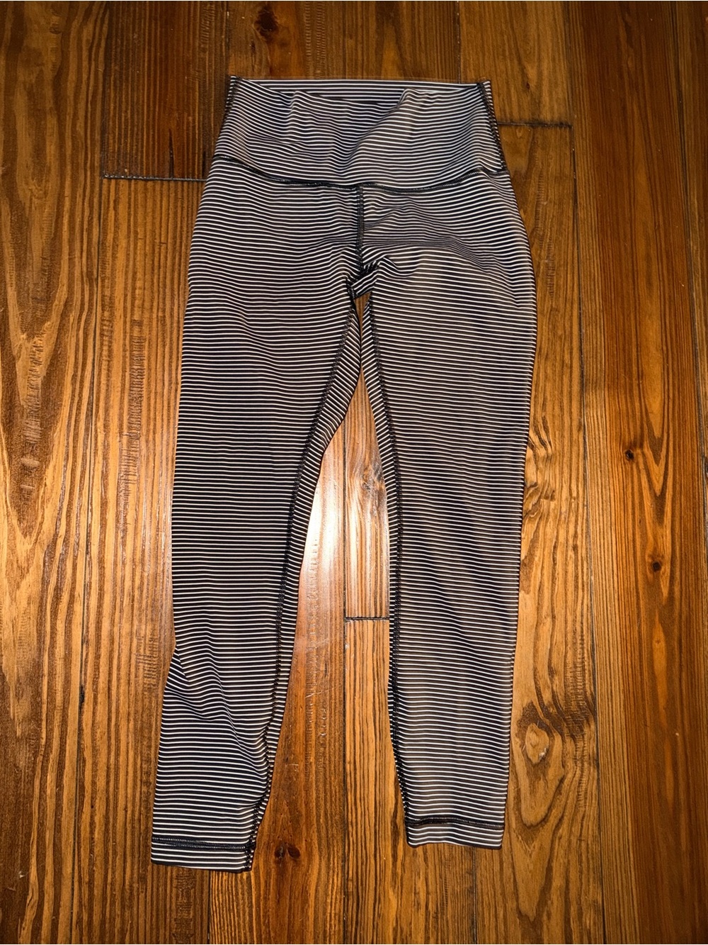 lululemon athletica Black & White Striped High-Rise Leggings